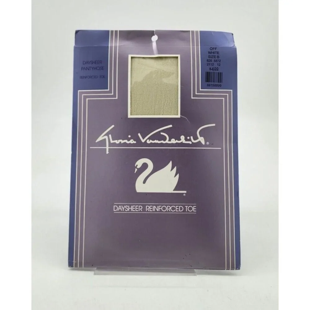 Gloria Vanderbilt Daysheer Reinforced Toe Sheer Leg Pantyhose Off White Size B‎